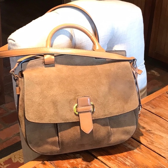 Michael Kors Handbags - Michael Kors Large Suede and Leather Tan. Satchel